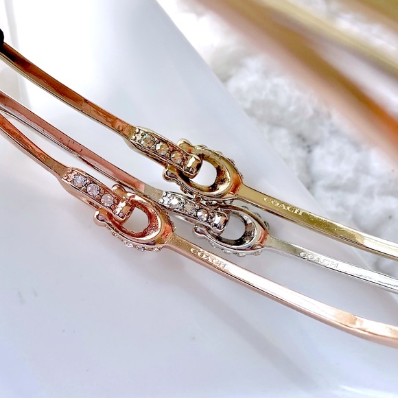 COACH Pavé Signature Bangle Bracelet Set - Picture 8 of 12